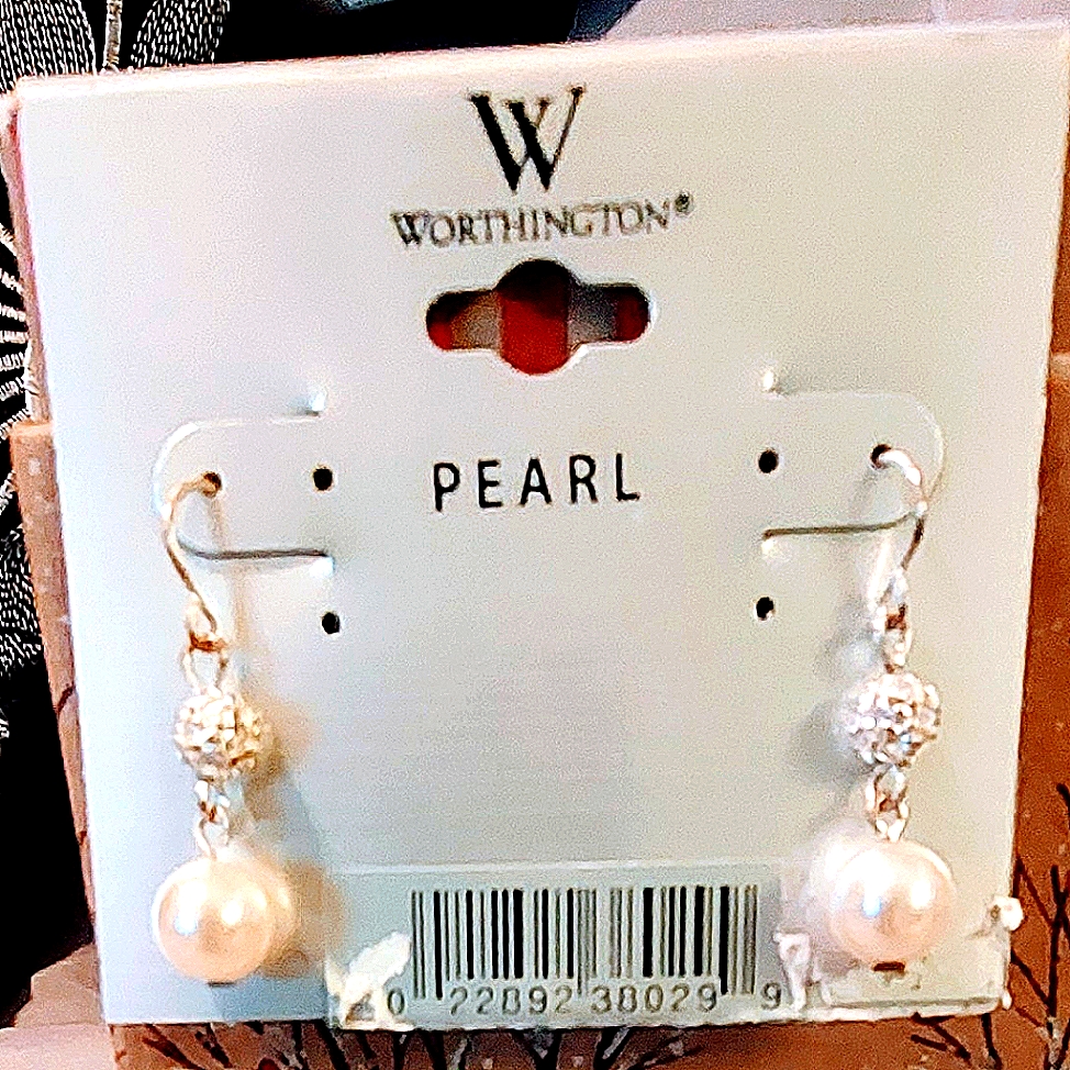 Drop Down Silver And Rose Gold With Glass Over Stones By Worthington